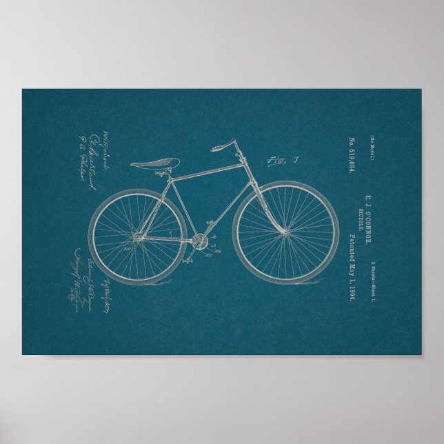 Blueprint de Impressão de patente de bicicleta de  (Frente)