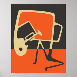 Blues & Jazz Saxofone Abstrato Art Poster