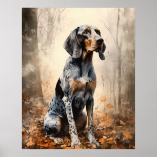 Bluetick Coonhound Dog Art Poster