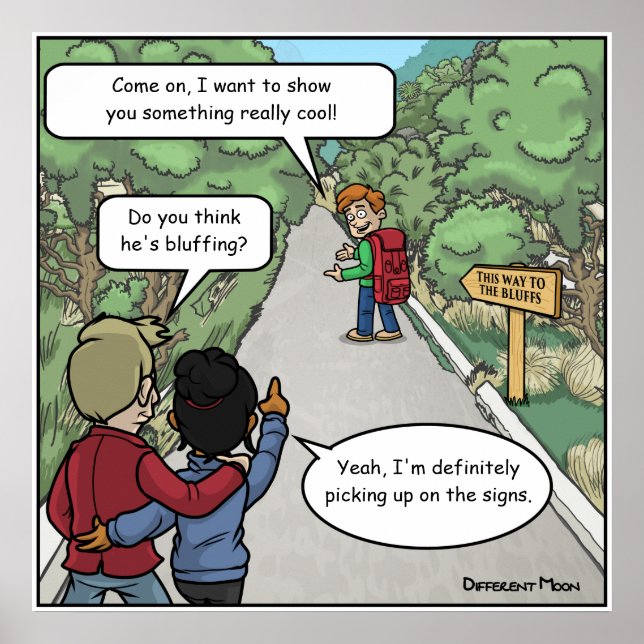 Bluffing Engraçado Poster (Frente)