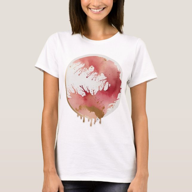 Blush Abstrato Art | Camiseta Feminina Básica (Frente)