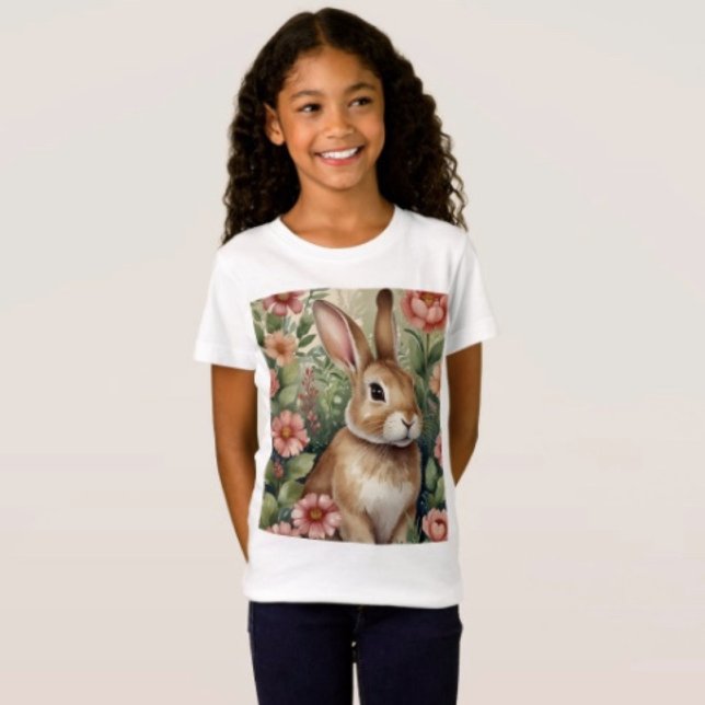 Blush Blooms e Bunny Sonha Crianças T-Shirt (Criador carregado)