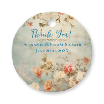 Blush & Blue Obrigado Etiquetas de Chá de panela