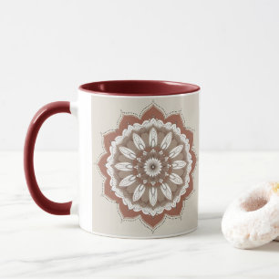 "Blush Boho Mandala Caneca de Café Elegante"