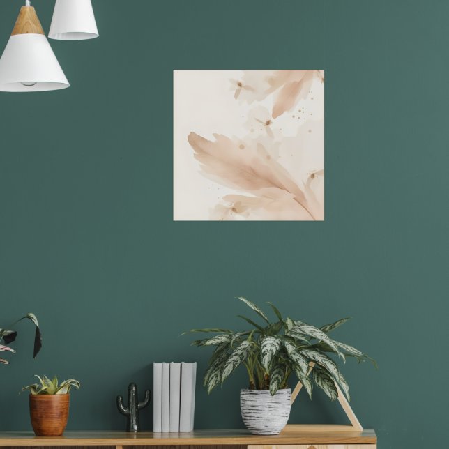 Blush Botanical Leaves Watercolour Art Poster | So (Sala de Estar 1)