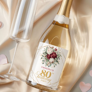 Blush Burgundy de Designer Aniversário de 80 anos 