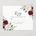 Blush & Burgundy em um RSVP de Casamento de Orçame<br><div class="desc">Blush & Burgundy sobre um Convite RSVP de Casamento de Orçamento</div>