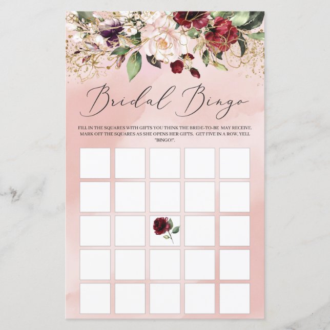 Blush Burgundy Floral Boho Bridal (Frente)