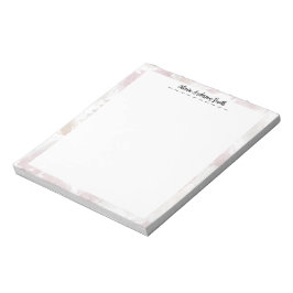 Blush Cream Floral Nome Bloco de Notas | Personali