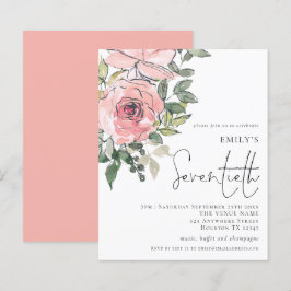 Blush de orçamento Florals Sete Convites de festas