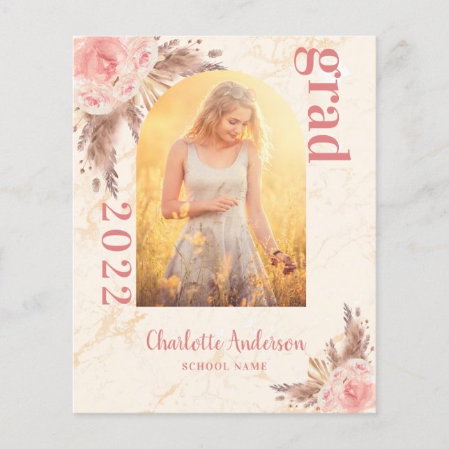 Blush de orçamento grama pampas graduação agradeci (Frente)