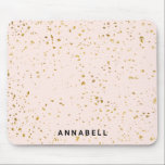 Blush Dourado splatter, moderno e salão Mousepad<br><div class="desc">Moderno,  pincelado,  dourado,  mouse pad. Projetados para designers,  estilistas,  salões,  cabelos e maquiadores,  unhas e lash artistas,  centro de bem-estar e muito mais.</div>