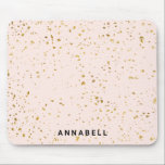 Blush Dourado splatter, moderno e salão Mousepad<br><div class="desc">Moderno,  pincelado,  dourado,  mouse pad. Projetados para designers,  estilistas,  salões,  cabelos e maquiadores,  unhas e lash artistas,  centro de bem-estar e muito mais.</div>