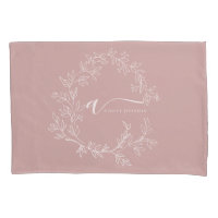 Blush Dusty Pink Modern Script Girly Monograma Nom