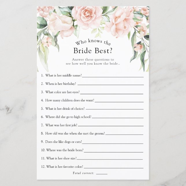 Blush e Greenery que conhece o melhor jogo da noiv (Frente)