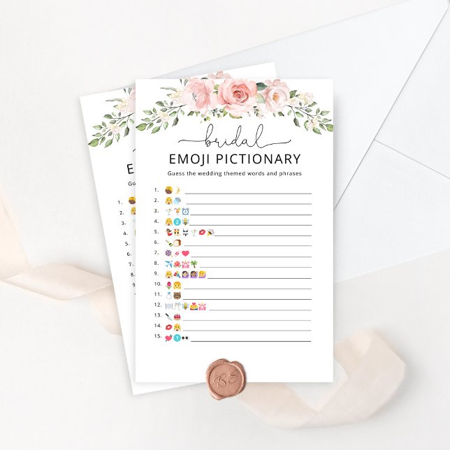 Blush floral bridal emoji pictionary game (Criador carregado)