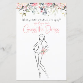 Blush Floral | Cartão de Jogo Adivinhe o Vestido