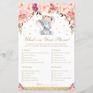 Blush Floral Elephant O que há no seu jogo telefôn