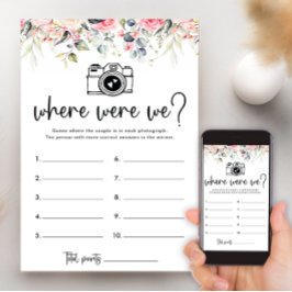 Blush Floral Onde Estávamos Com O Cartão De Jogo D