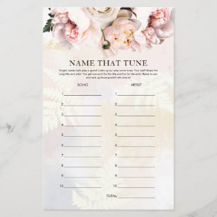 Blush Floral Peony Themed Name that Tuning Game