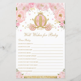 Blush Floral Princess Bem Deseja Chá de fraldas