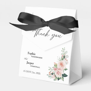 Blush Floral White Casamento Obrigado Caixa de Fav