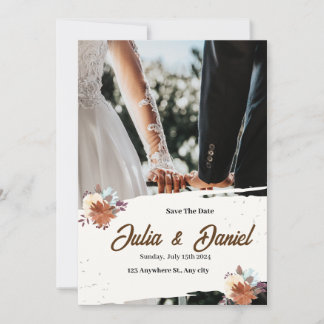 Blush Garden Romance: Convite para Casamento Elega