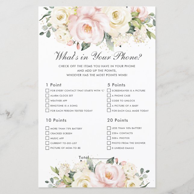 Blush Ivory Floral O que há no seu jogo de bebês d (Frente)