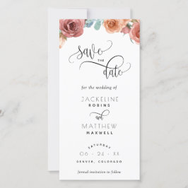 Blush Peach Floral Weding O Indicador De Data