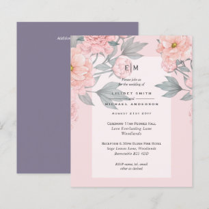 Blush Peach PEONIES Lilly Convite de casamento OR
