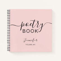 Blush Pink Black Script Your Name Poetry