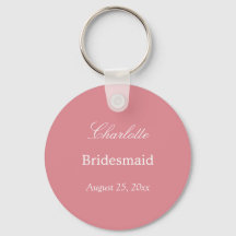 Blush Pink Bridesmaid Obrigado Chaveiro