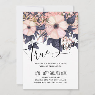 Blush Pink Dusty Azul Casamento Negro Floral Orça
