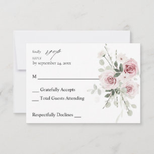 Blush Pink & Eucalyptus Floral no Mealy RSVP