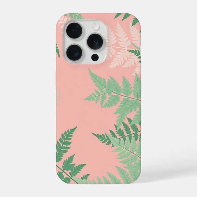 Blush Pink Fern Leaf Botanical Sage Green Modern  (Verso)