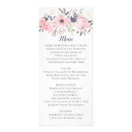 Blush Pink Floral em Casamento Branco | Menu