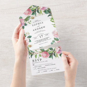 Blush Pink Floral & Greenery Casamento