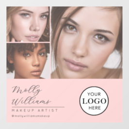 Blush Pink Script Logo Photo Makeup Studio Window