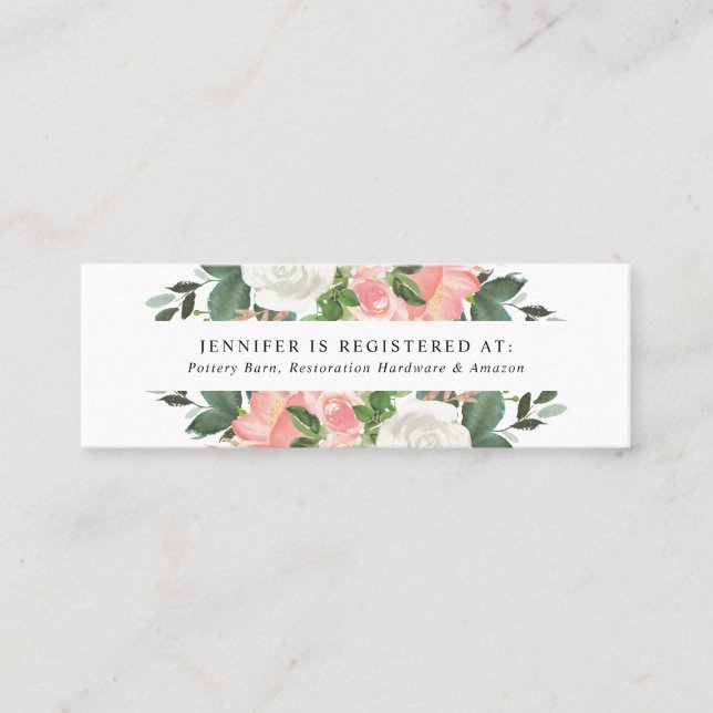 Blush Primavera Floral | Cartões de Registro de Ca (Frente)