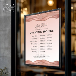 Blush Rosa Dourado Marble Agate Bons Horas de Salã