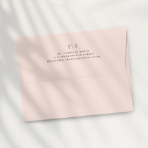 Blush Rosa Monograma Endereço de Devolução na Part