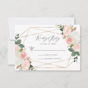 Blush Spring Floral Cartão de Resposta de Casame
