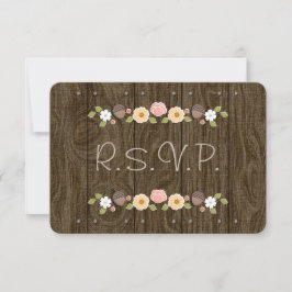 Blush String of Lights Acorn Rustic Wedding RSVP