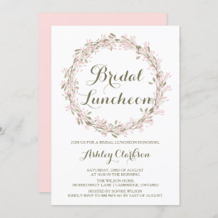 Blush Winter Wreath Bridal Luncheon Convite