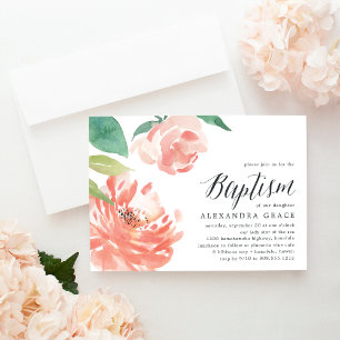 Blushing Peony Convite Baptism