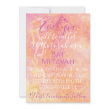 BM Bat N Bar Mitzvah Flor Convite Sutil