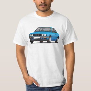 BMW E30 (3-series), ilustração azul, t-shirt