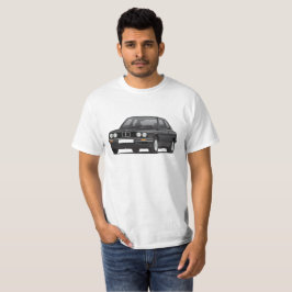 BMW E30 (3-series), ilustração preta, t-shirt