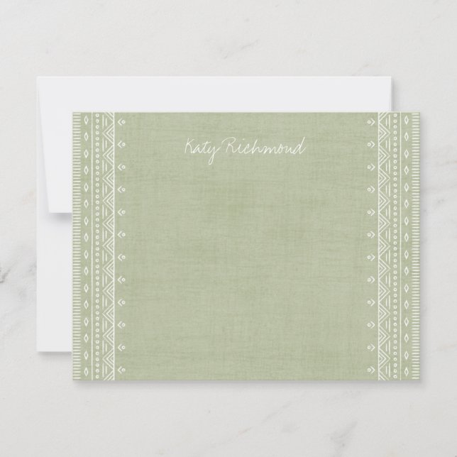 Bô Embroiderme Tribal Pattern Stationery - Verde (Frente)