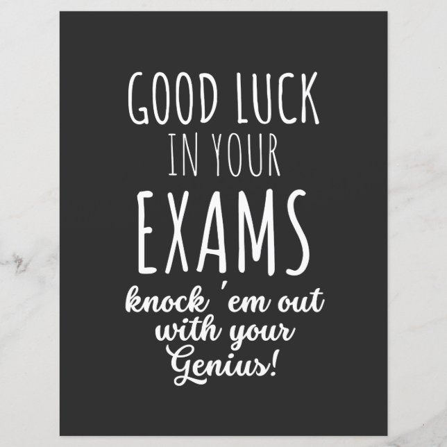 Boa sorte nos seus exames (Frente)